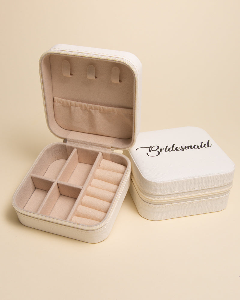 Margret "Bridesmaid" Printed Jewelry Box with Multiple Compartments