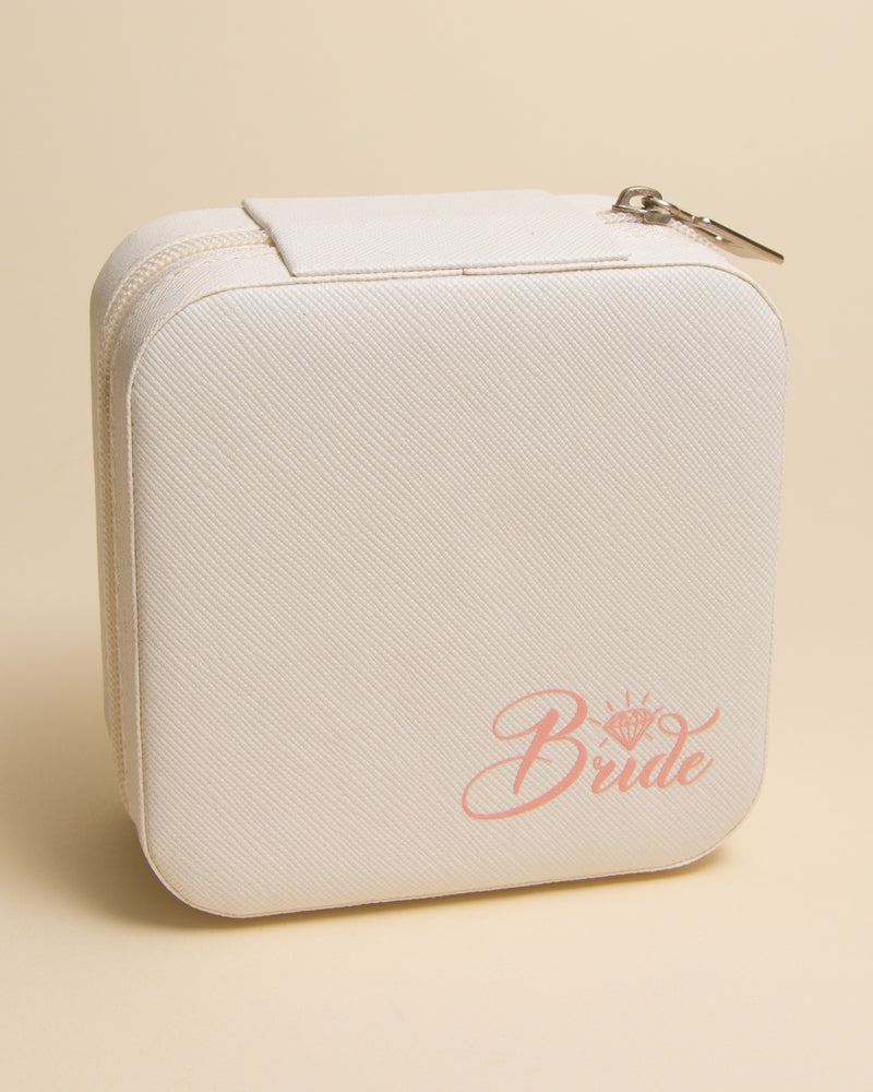 Paisley "Bride" Printed Jewelry Box with Multiple Compartments