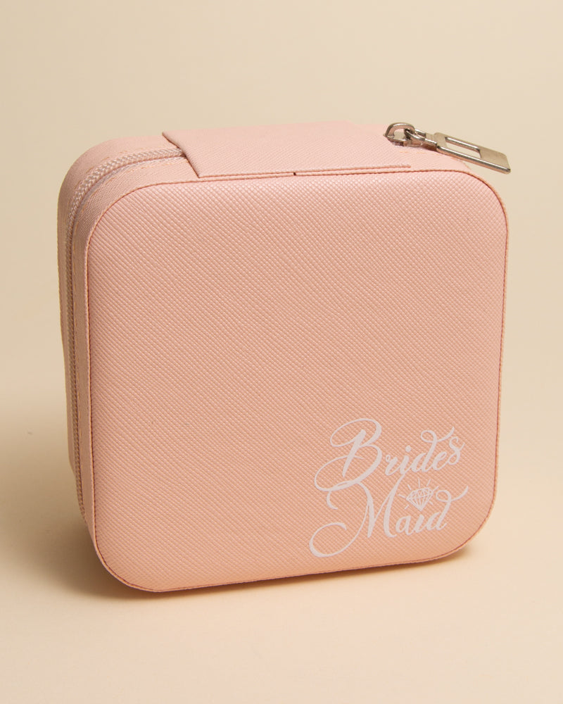Vivian "Bridesmaid" Graphic Printed Pink Jewelry Box