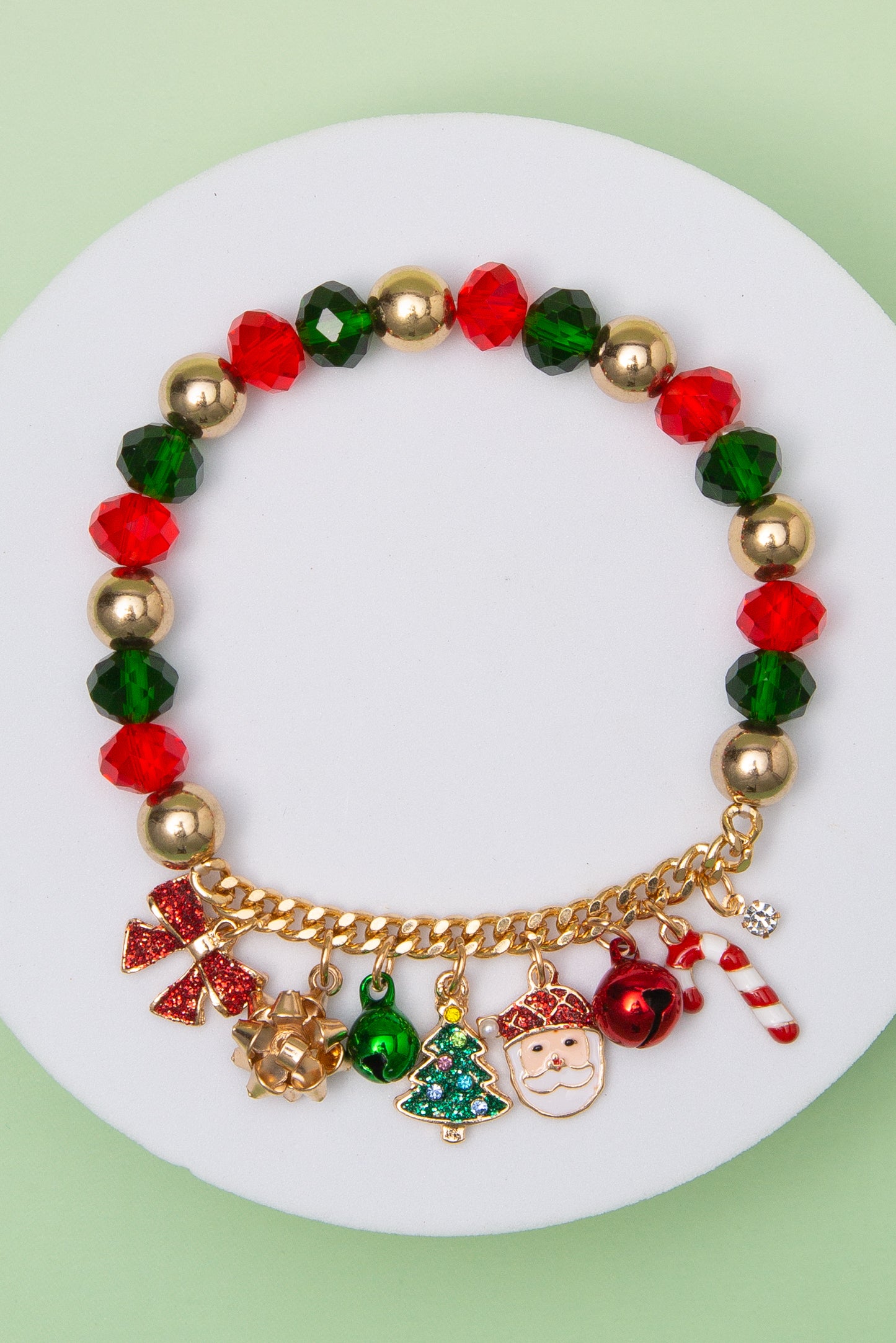 Valentina Holiday Theme Stretch Bracelet with Charms