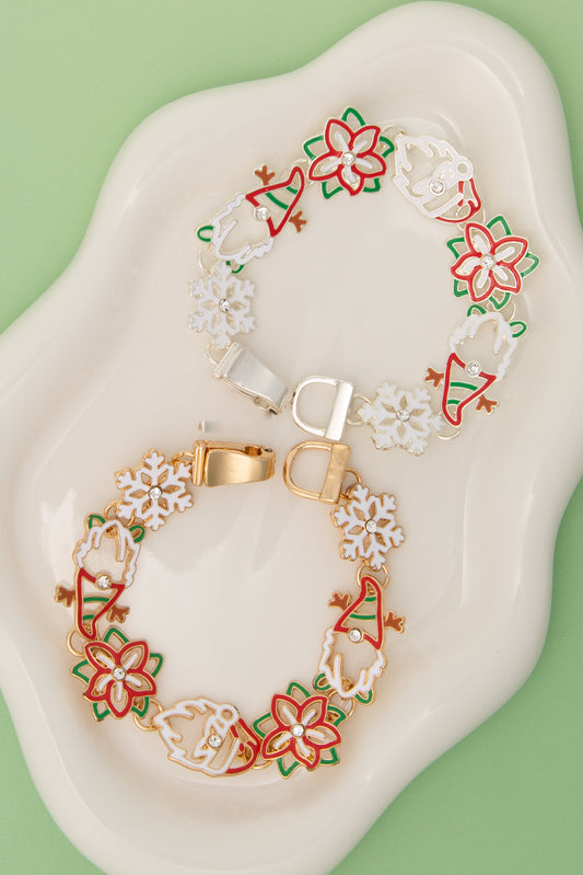 Mila Christmas Theme Enamel Charm Bracelet