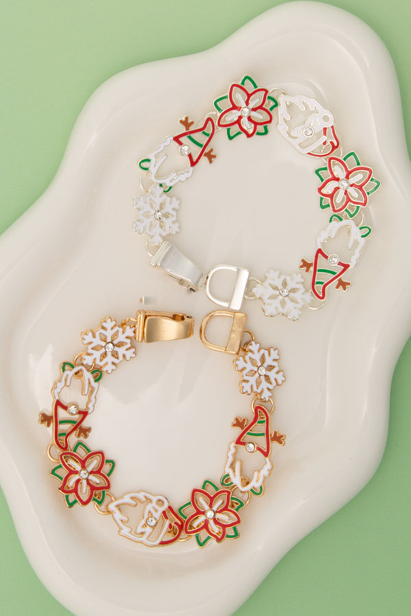 Mila Christmas Theme Enamel Charm Bracelet