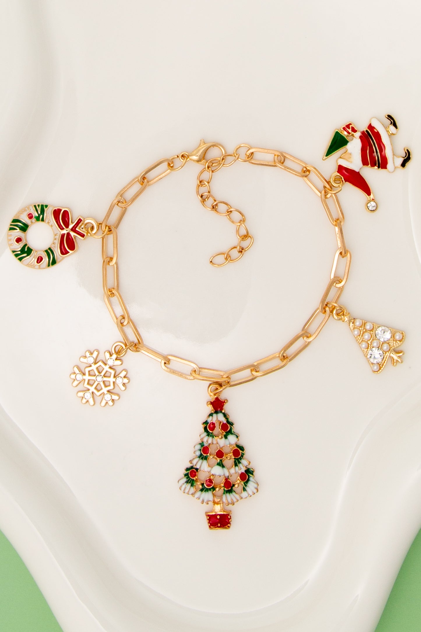 Alanna Christmas Enamel Holiday Charm Bracelet – Sophia Collection