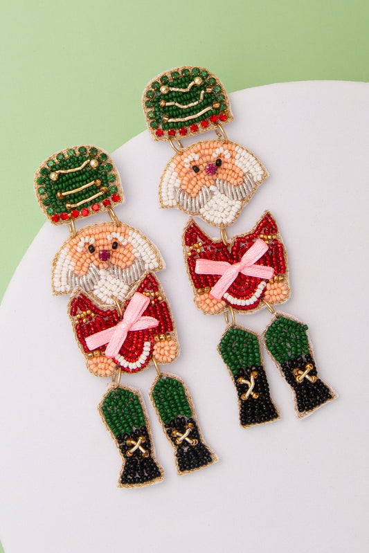 Cora Christmas Theme Holiday Soldier Post Earrings | Green