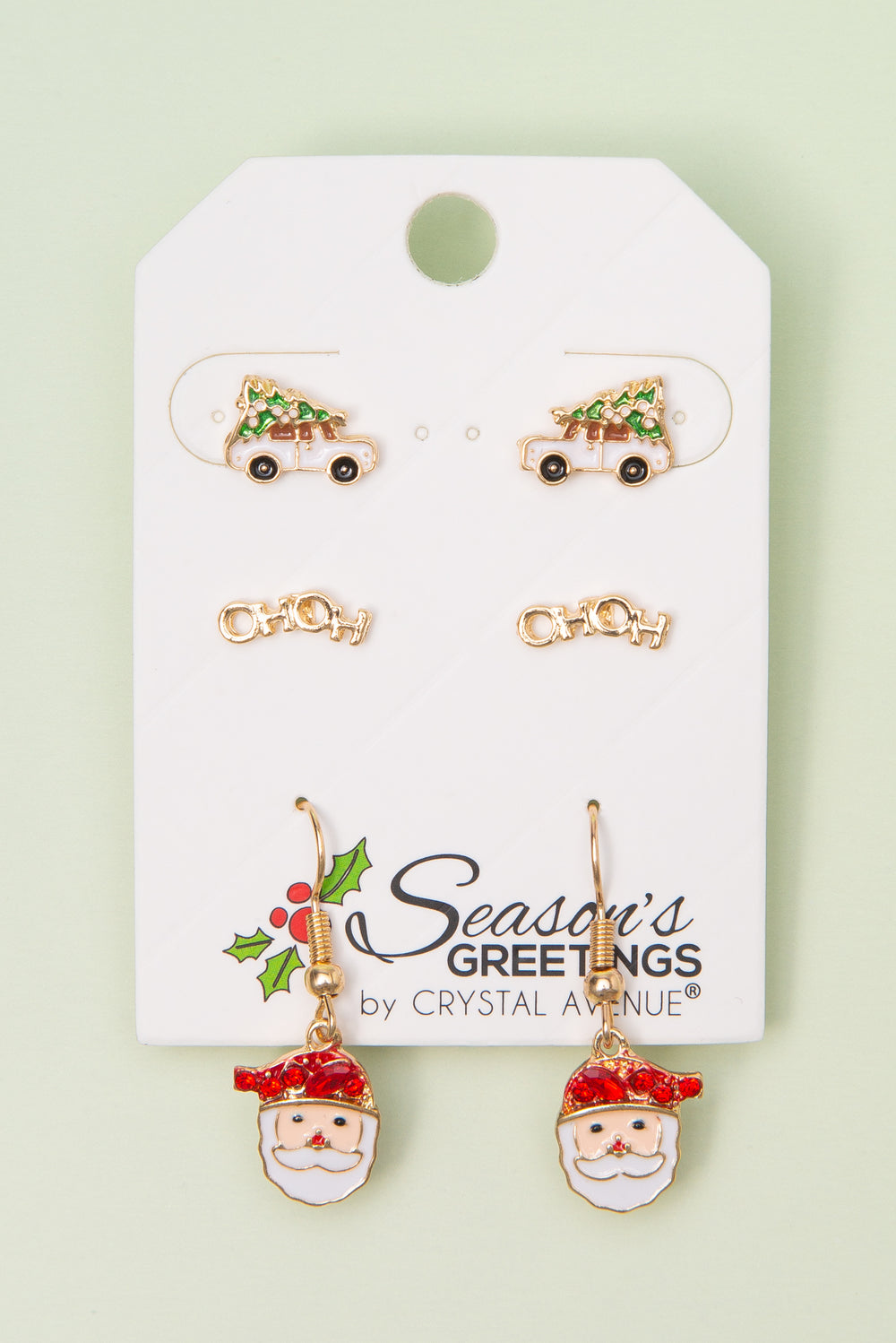 Maya Festive Mix Christmas 3-Pair Earring Set