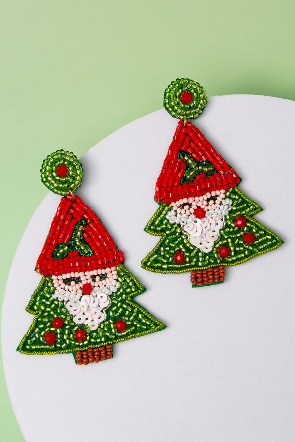 Zoey Winter Holiday Seed Beaded Christmas Earrings