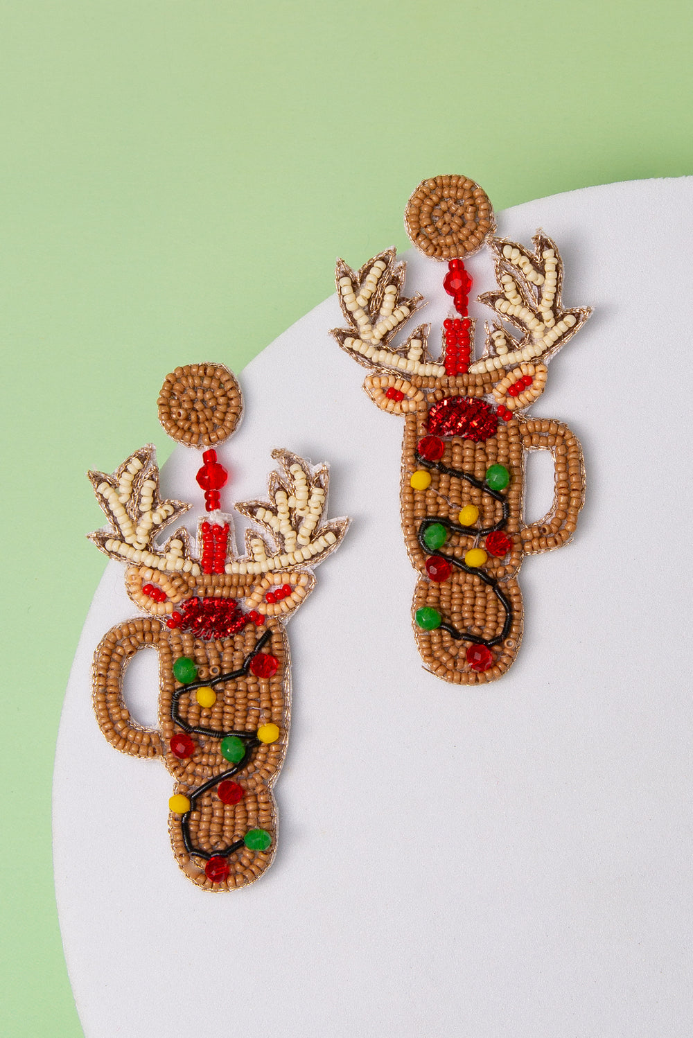 Maria Rudolph’s Cup Seed Beaded Dangle Earrings