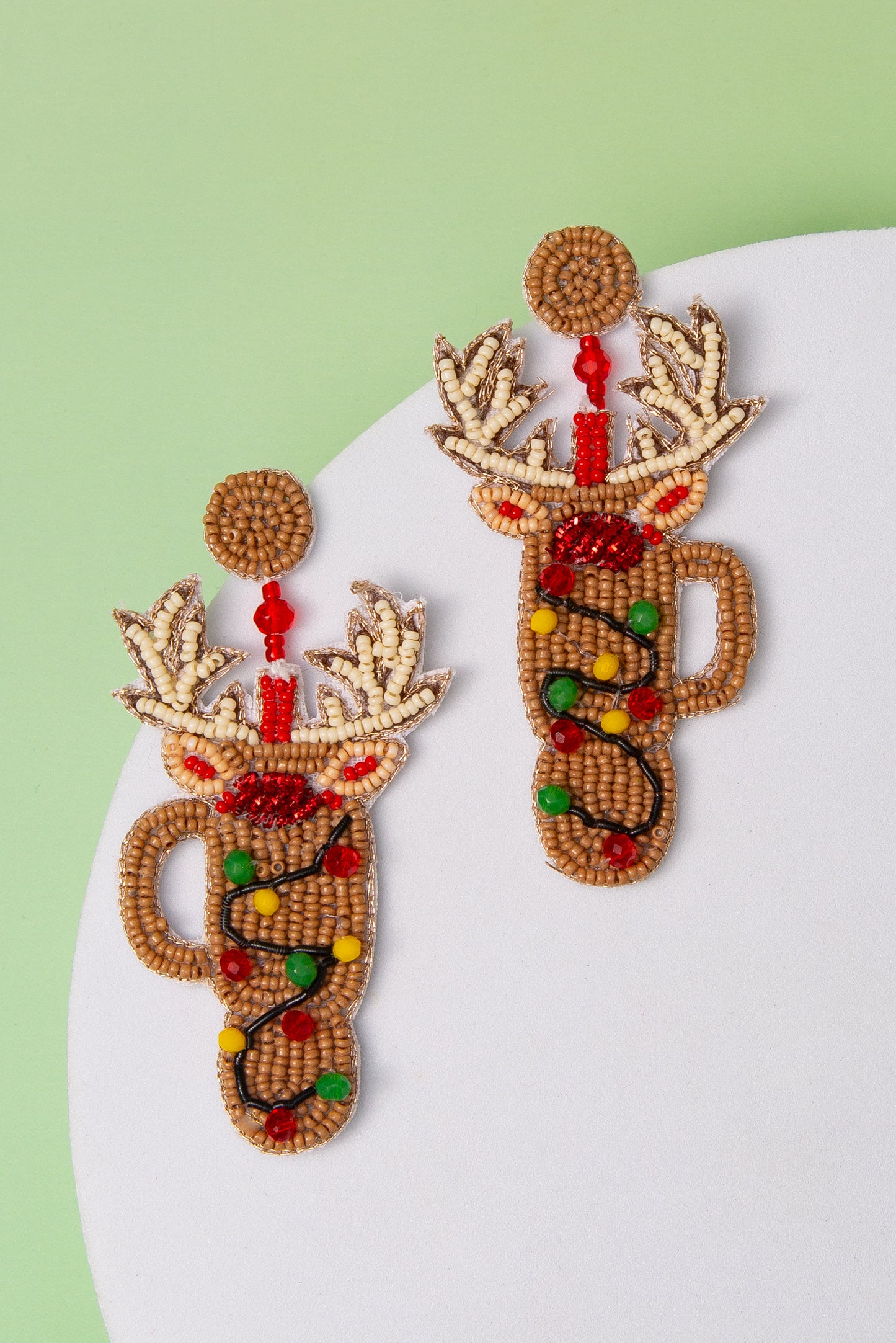 Maria Rudolph’s Cup Seed Beaded Dangle Earrings