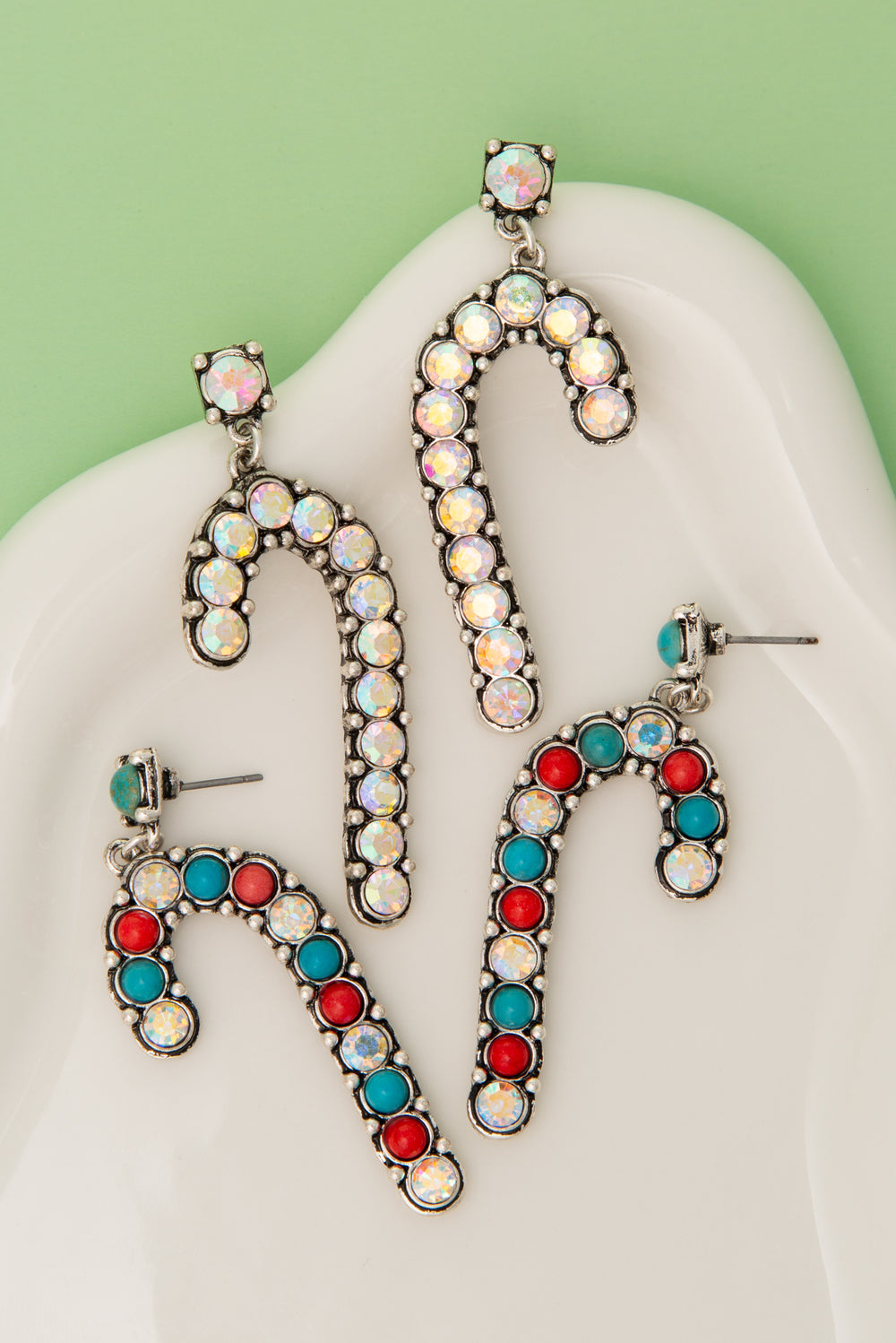 Elizabeth Western Christmas Candy Cane Post Earrings