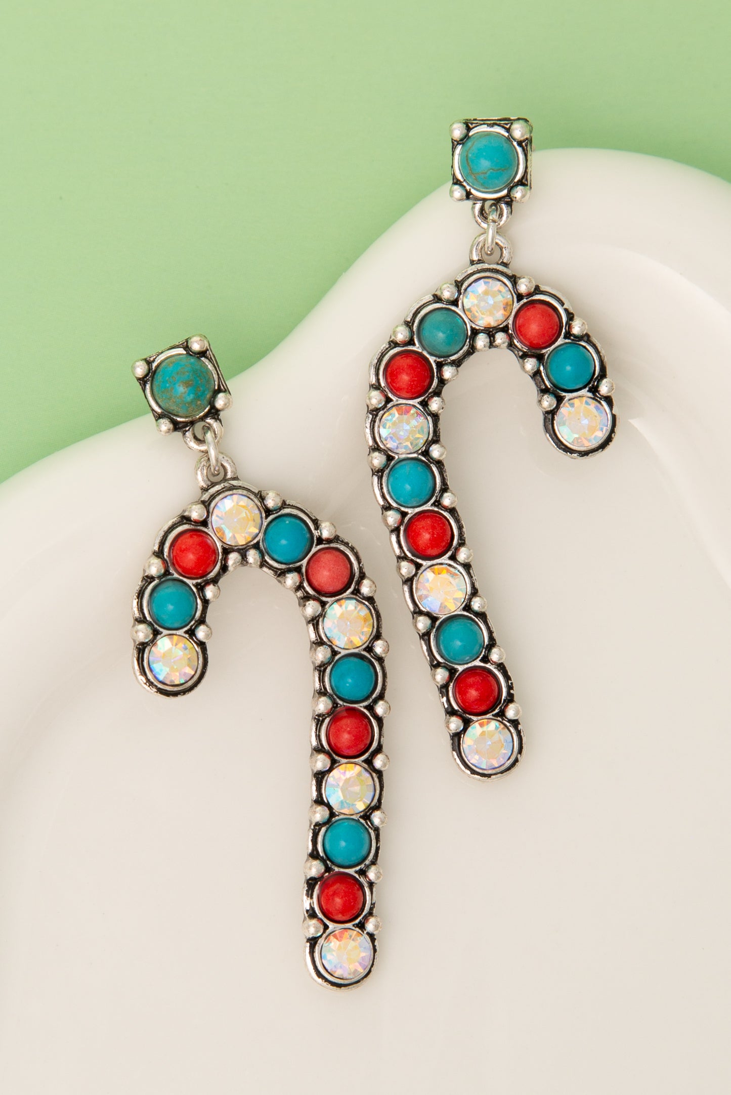 Elizabeth Western Christmas Candy Cane Post Earrings