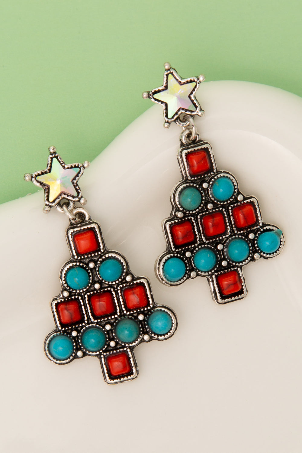 Chloe Western Christmas Tree Post Earrings
