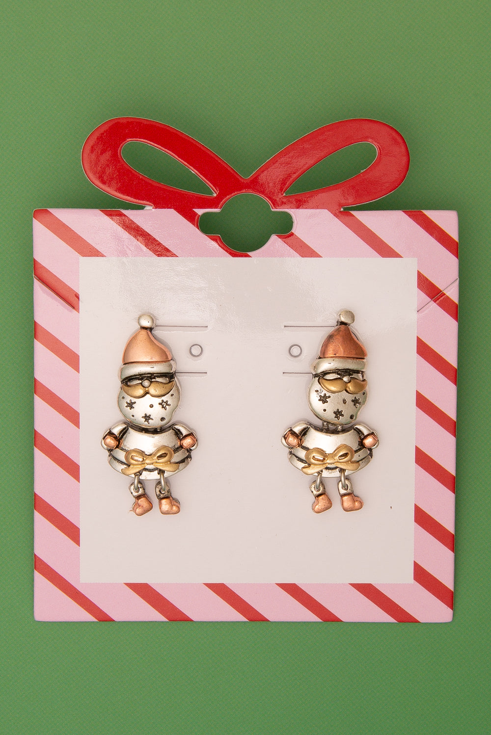 Regina Christmas Metallic Two-Tone Santa Claus Post Earrings