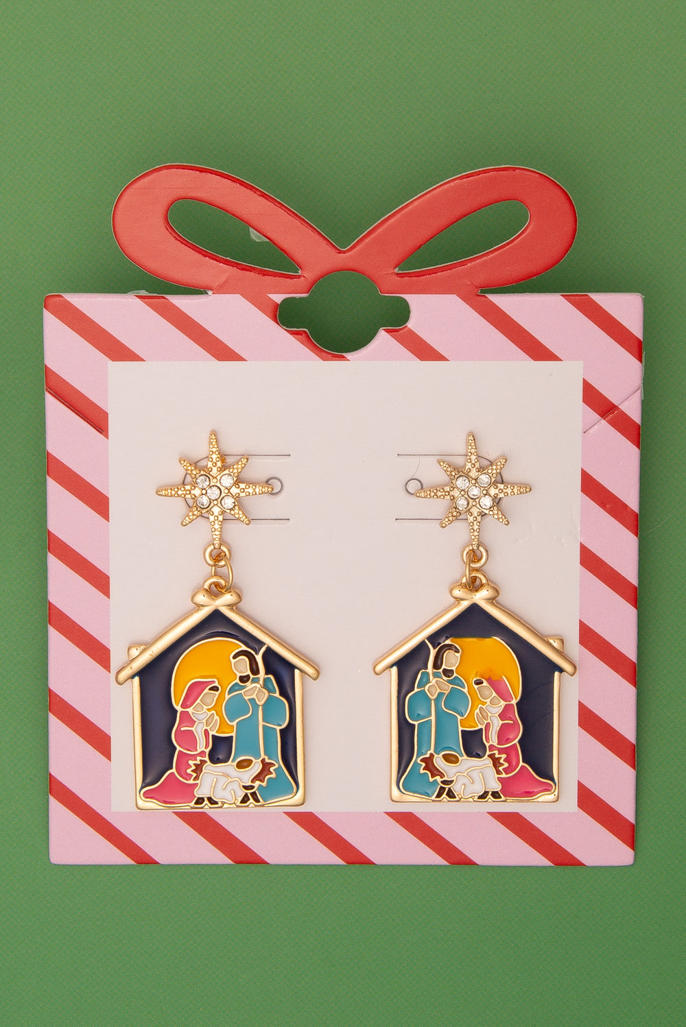 Makenzie Christmas Nativity Scene Post Earrings