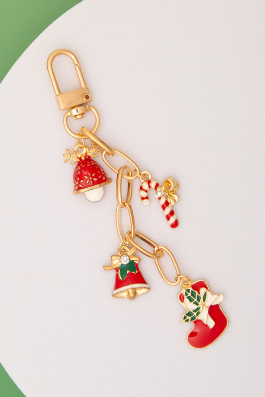 Mckinley Christmas Keychain Bag Charm with Crystal-Embellished