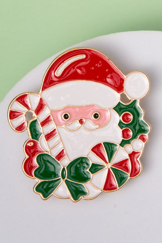 Allyson Christmas Santa Claus Enamel Brooch Pin