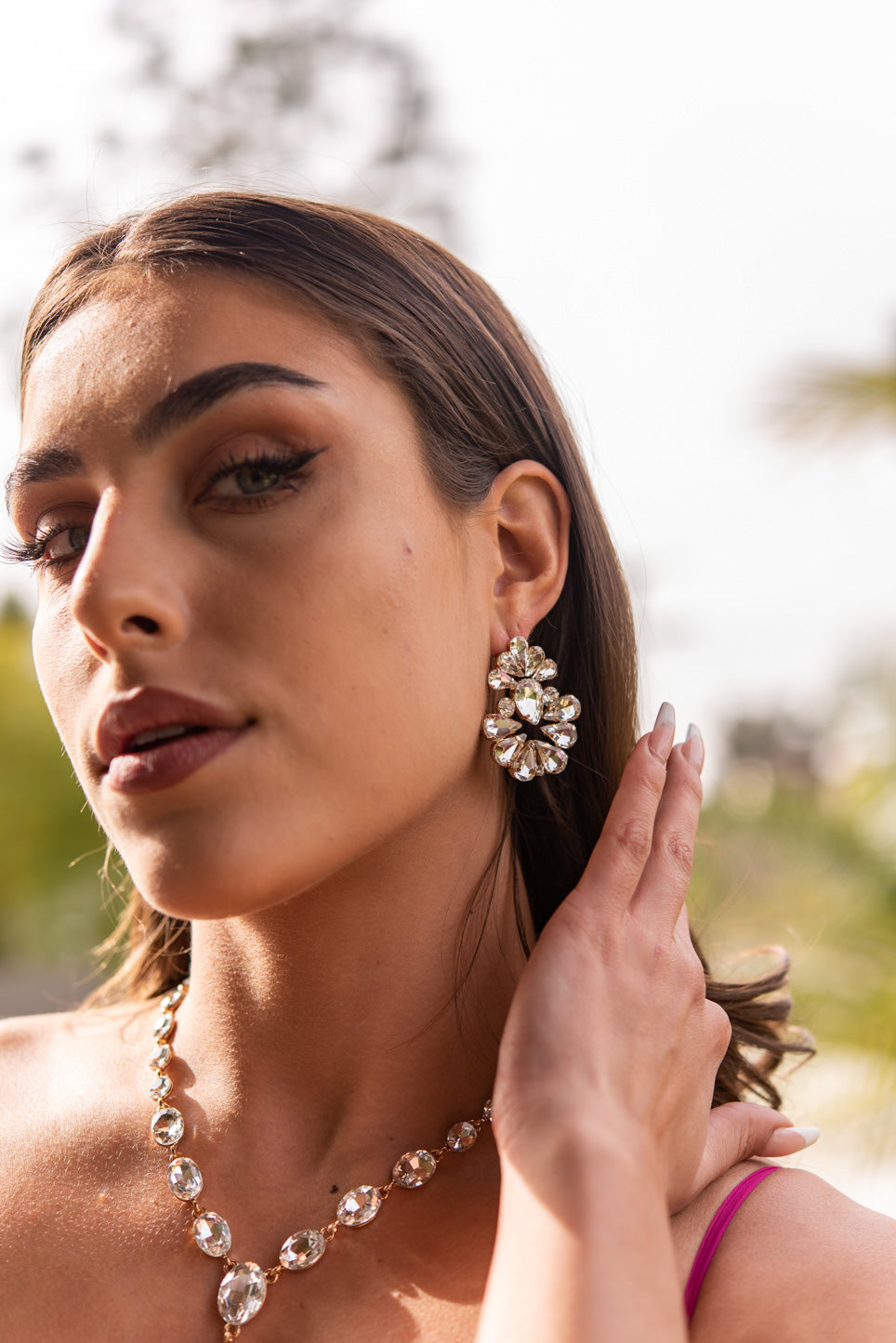 Valerie Floral Rhinestone Earrings