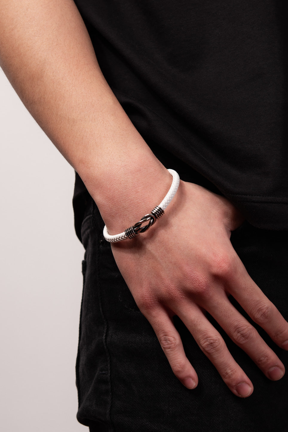 Stainless Steel White Cord Bracelet