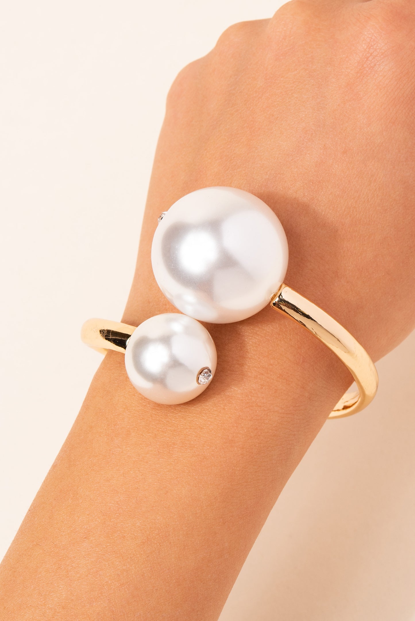 Hinged Double Pearl Bracelet - Gold
