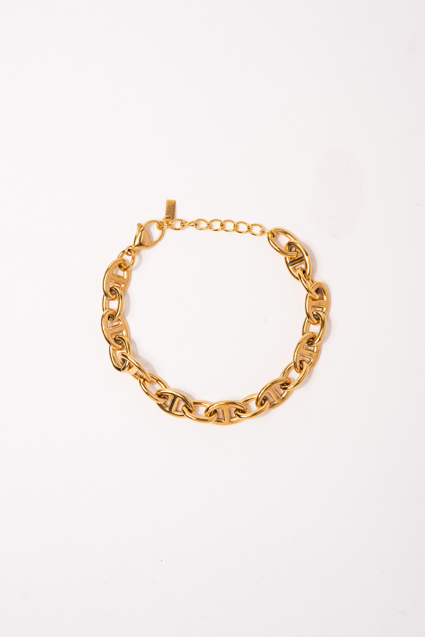 Gold Plated Stainless Steel Anchor Chain Bracelet - Gold
