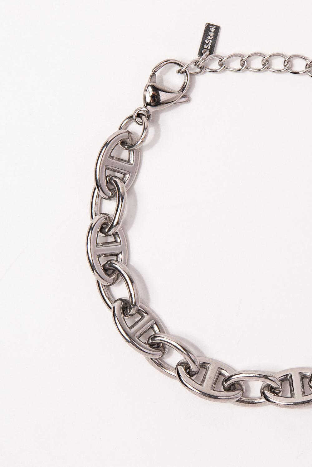 Stainless Steel Anchor Chain Bracelet - Silver