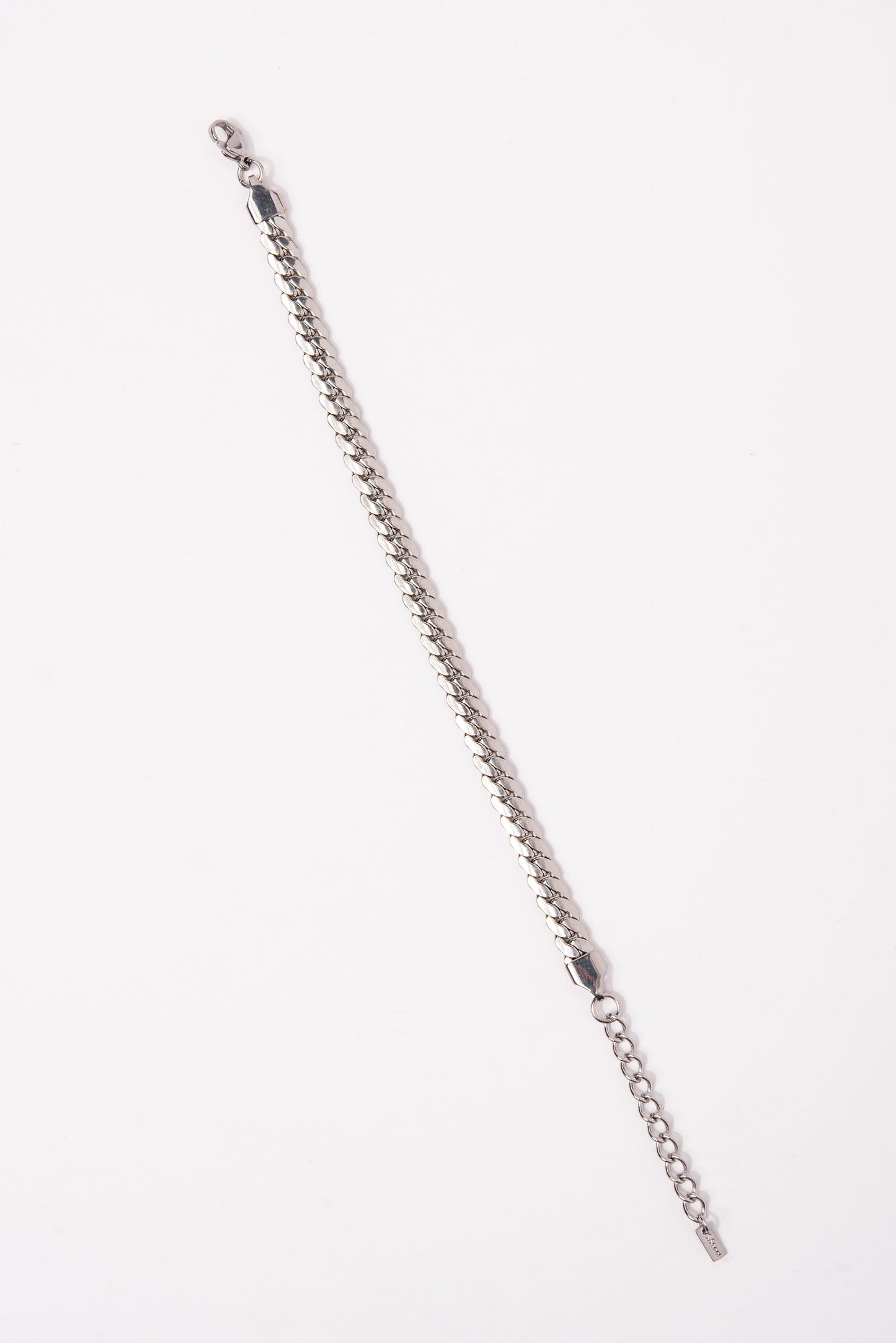 Stainless Steel Cuban Link Chain Bracelet - Silver