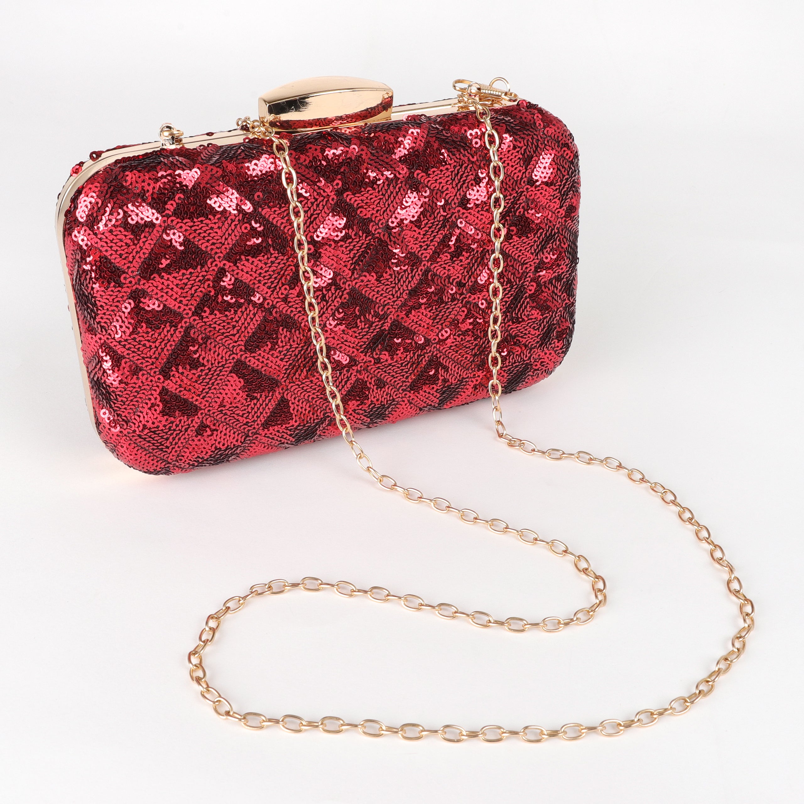 Baguette | Womens FENDI Red sequin and leather bag » Le Cheile