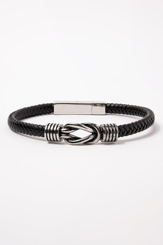 Stainless Steel Black Cord Bracelet