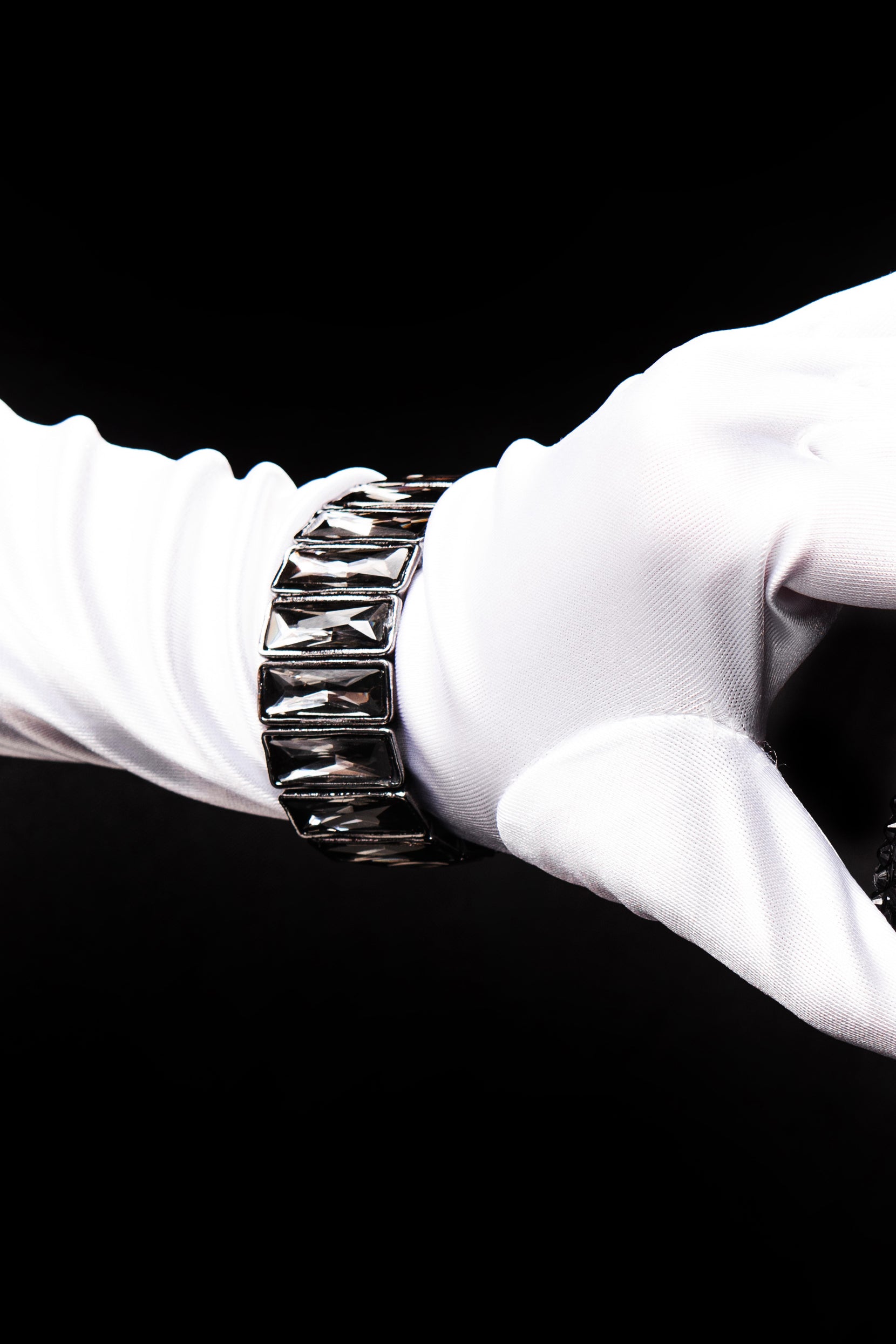 Serena Rectangle Rhinestone Bracelet | Grey