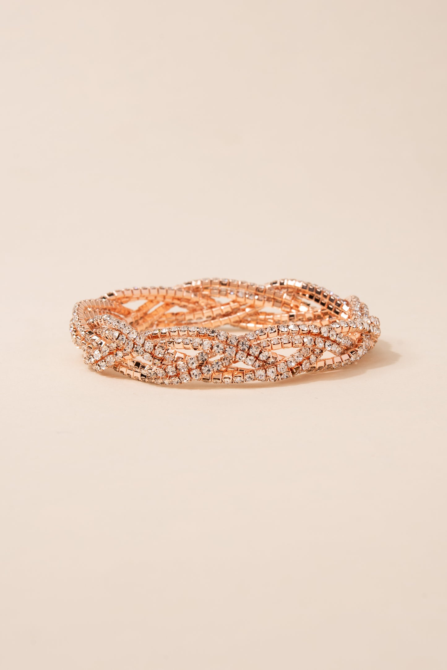 Charmed Braided Rhinestone Stretch Bracelet