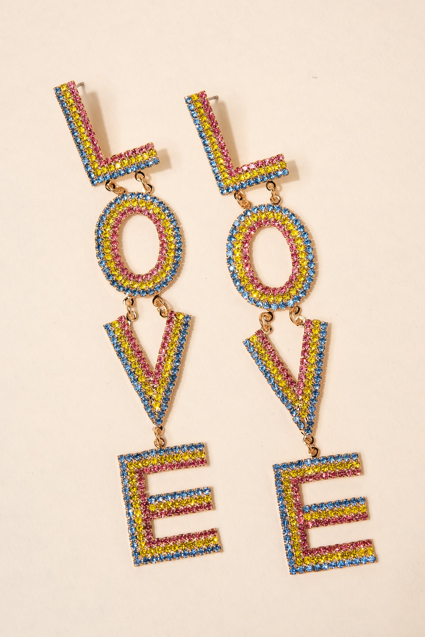 Lulu's Love Rhinestone Earrings - Multi