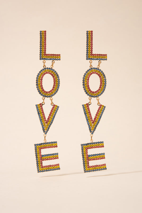 Lulu's Love Rhinestone Earrings - Multi
