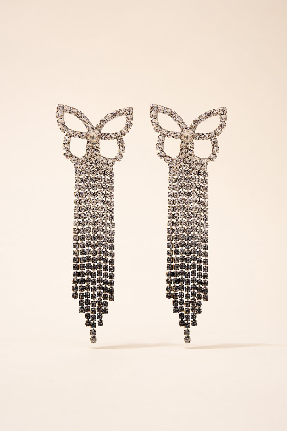 Maya Butterfly Tassel Earrings - Black