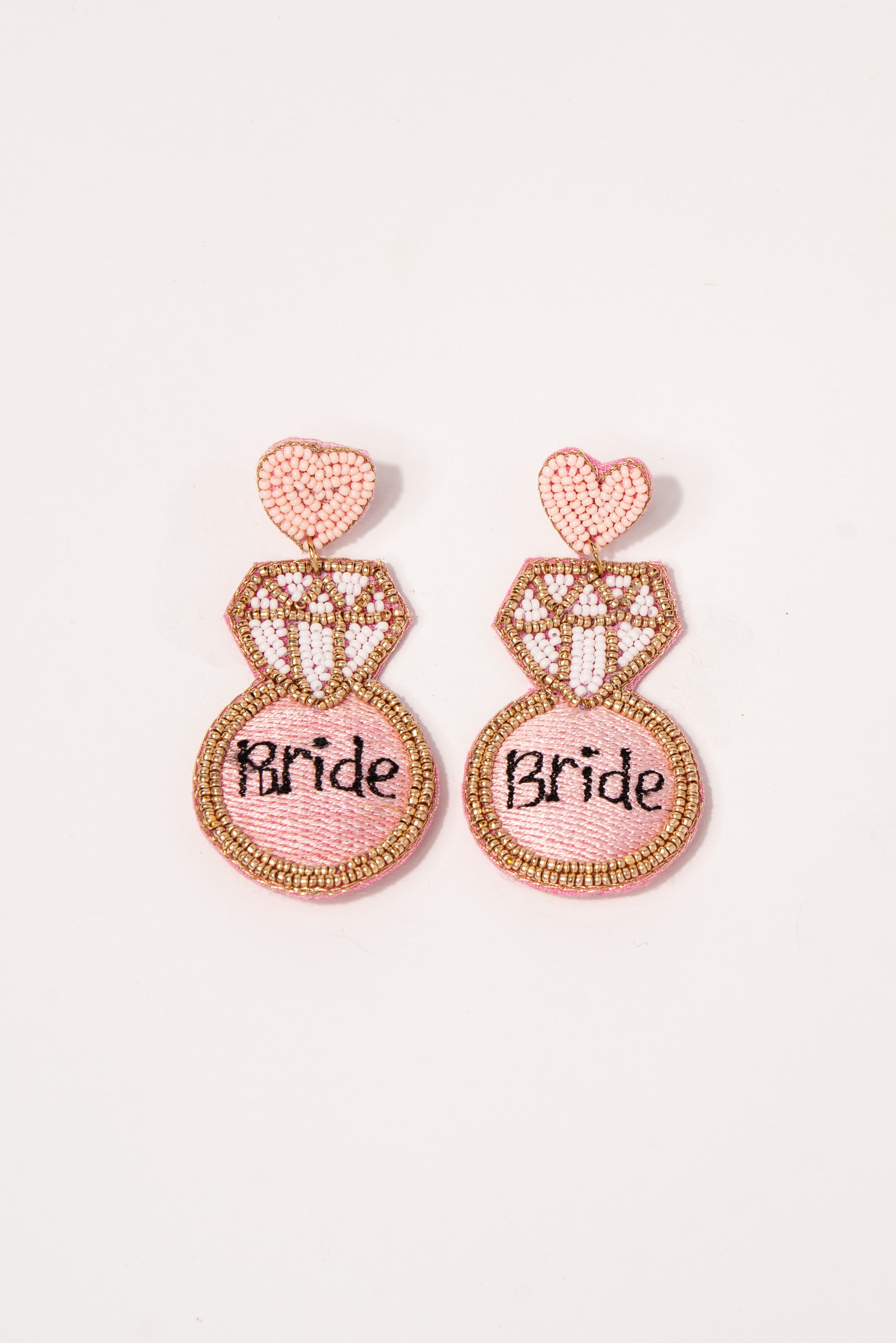 Sewn Bride Post Back Earrings