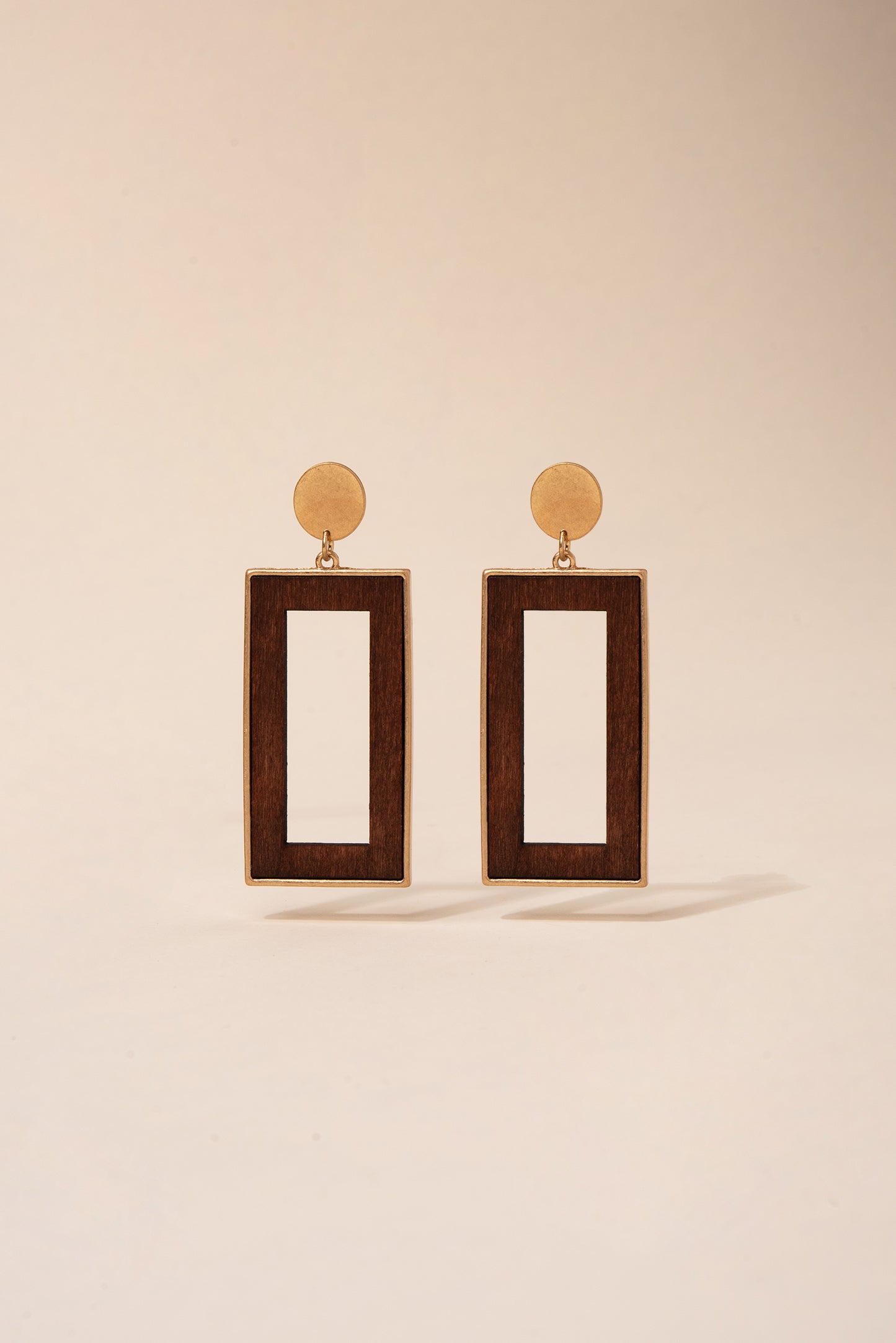 Irene Wood Rectangle Earrings