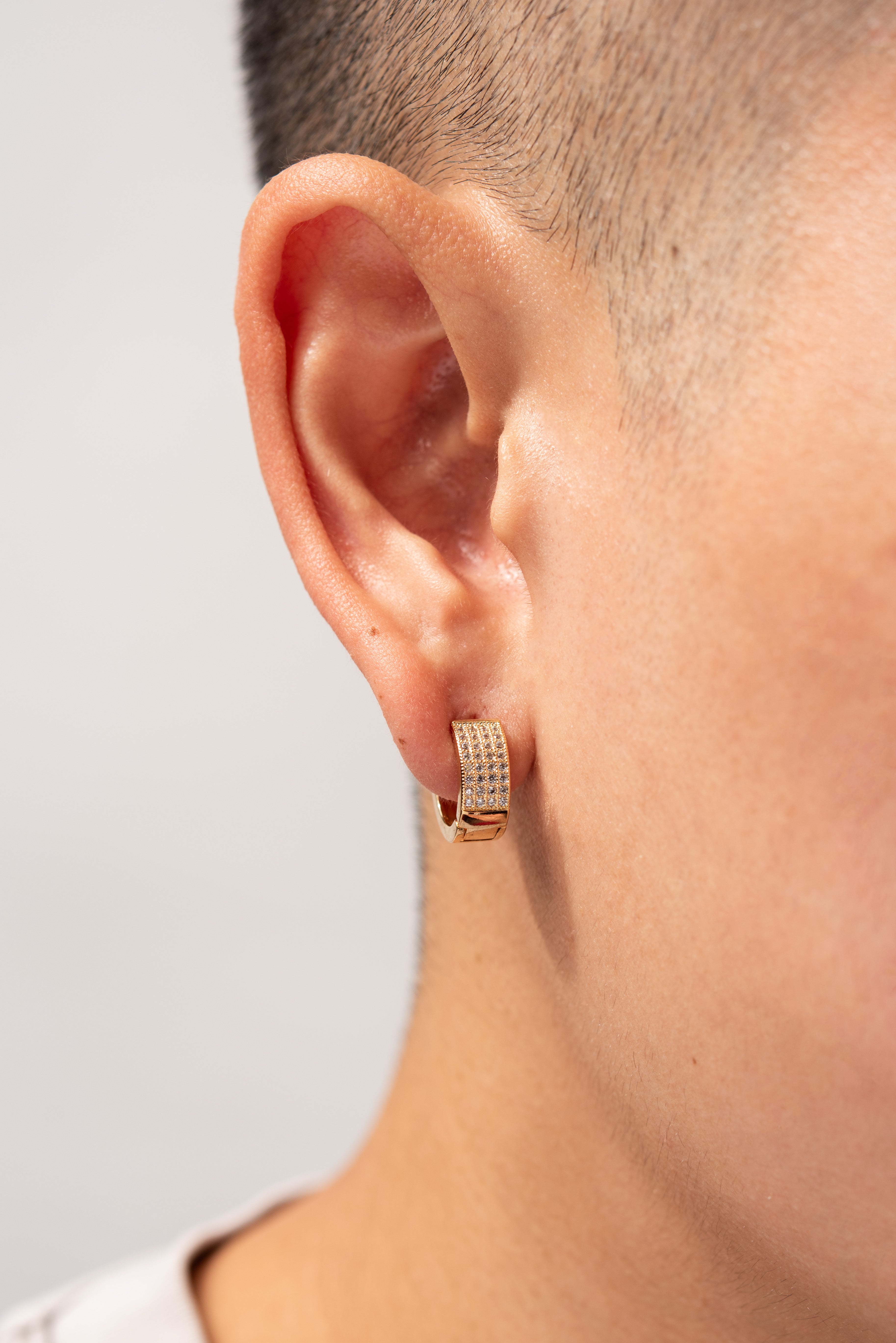 Gold pave hot sale huggie earrings