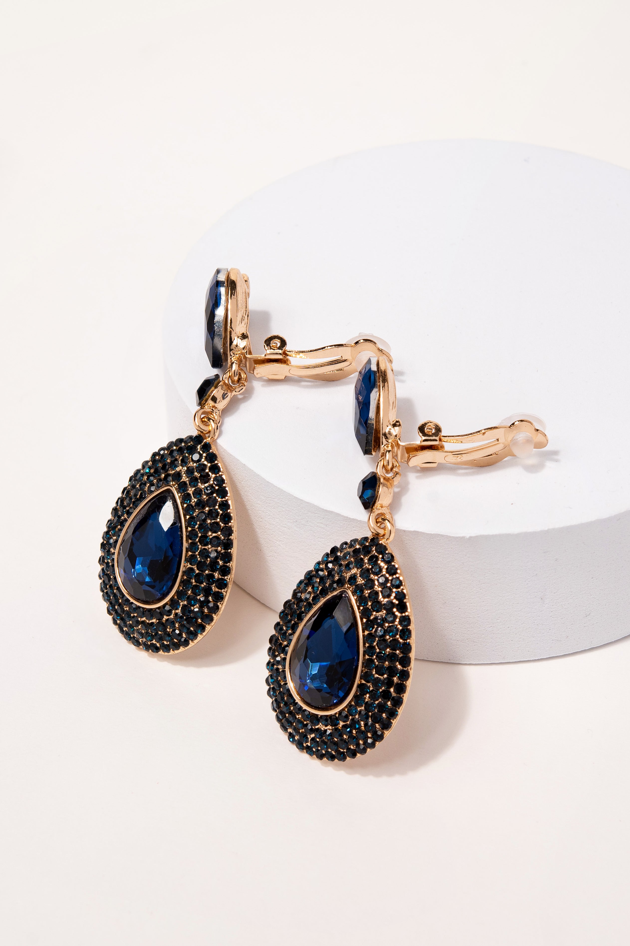 Navy clip sales on earrings