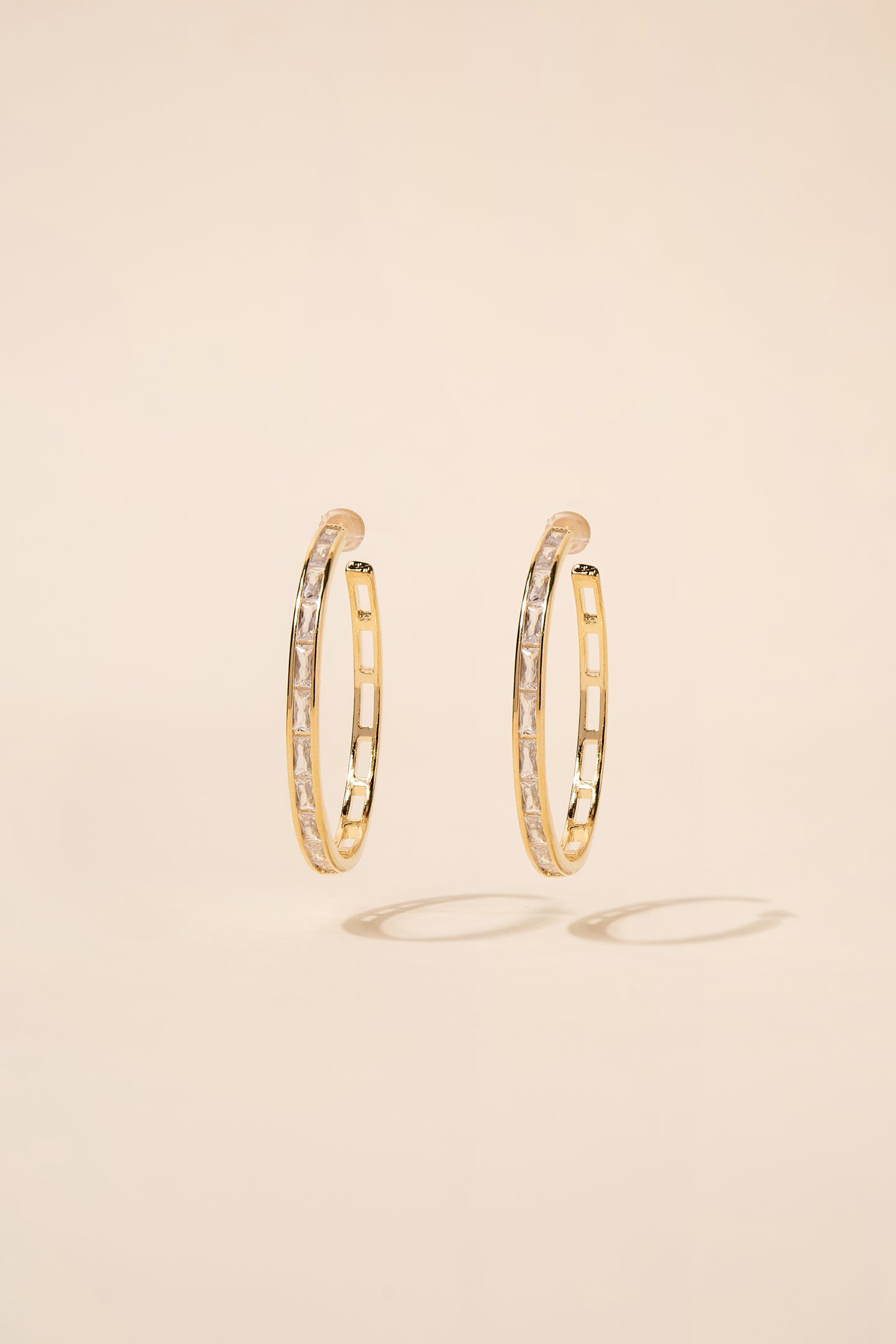 Jazlyn CZ Lined Plated Hoops