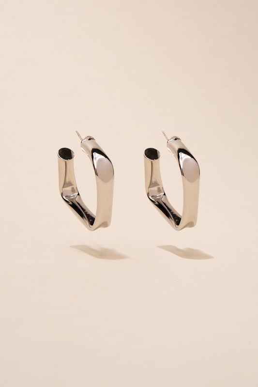 Fay Square Hoop Post Earrings