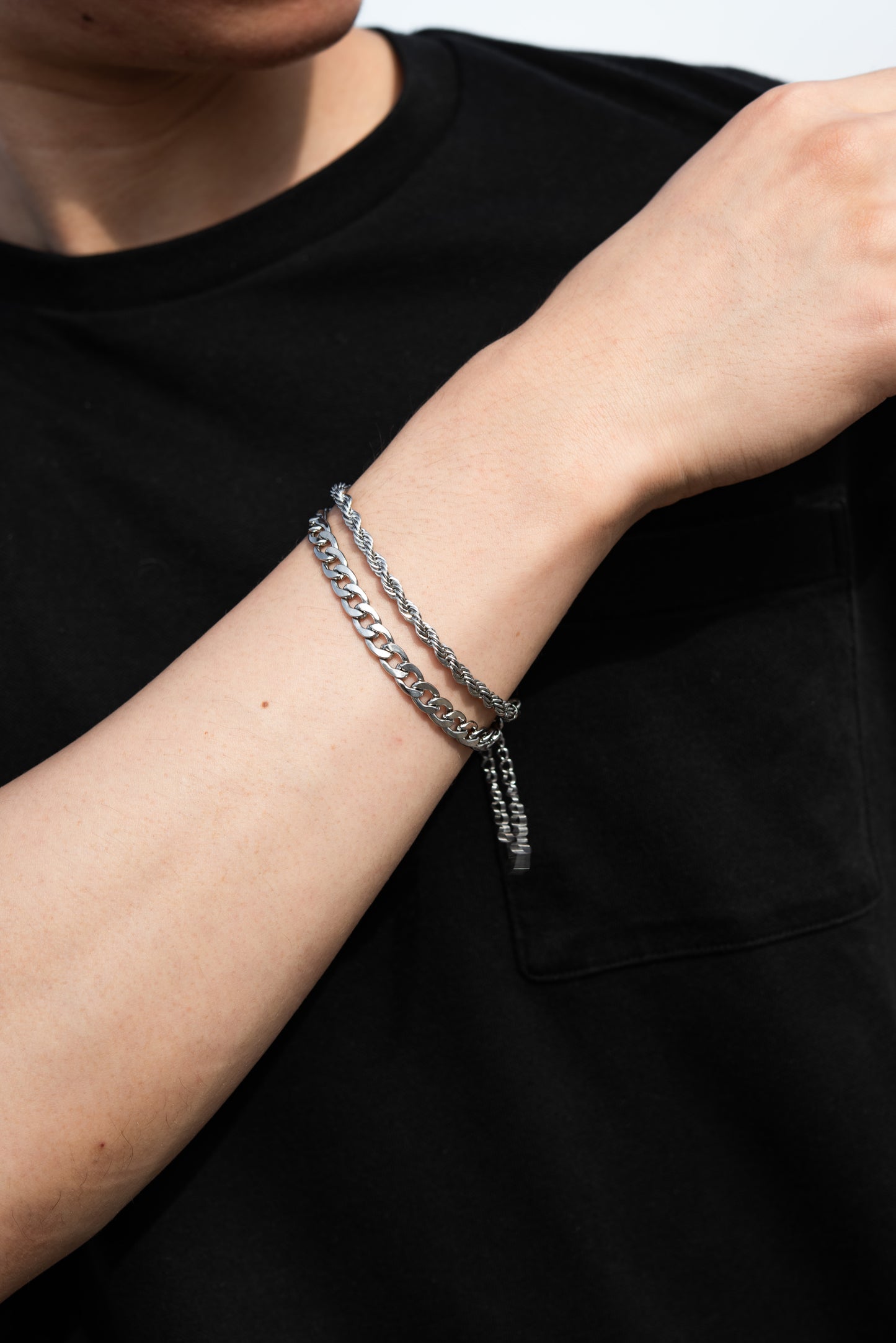 Stainless Steel Curb Chain Bracelet - Silver