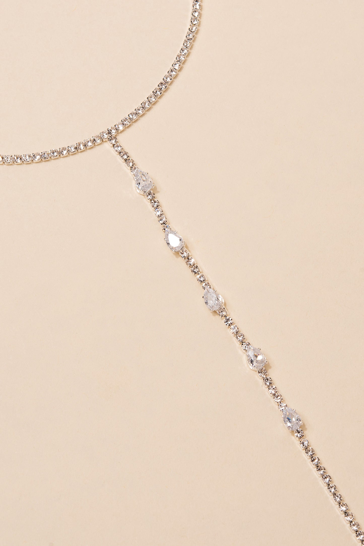 Mia Single Line Drop Necklace - Silver
