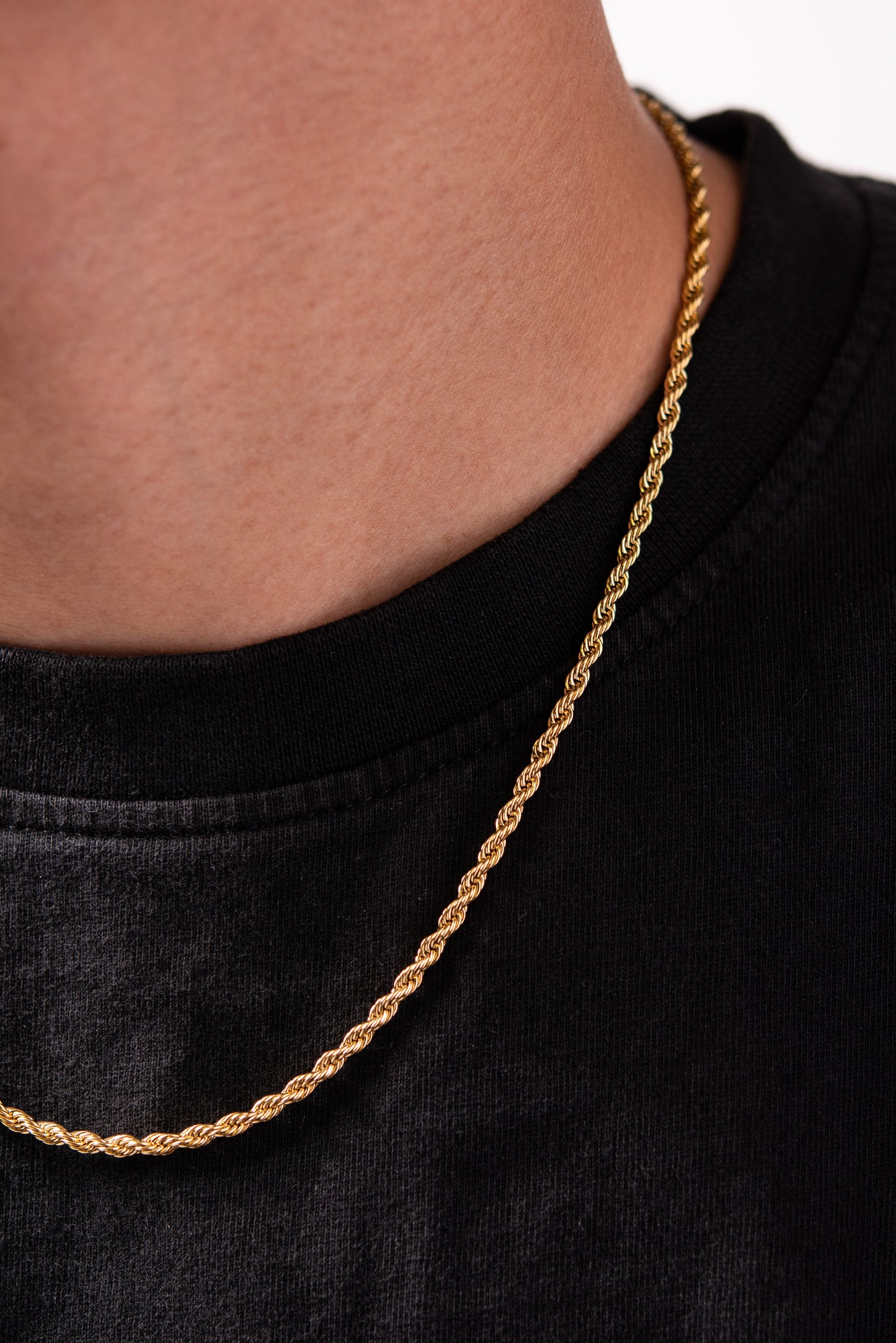 20'' Stainless Steel Rope Chain Necklace - Gold