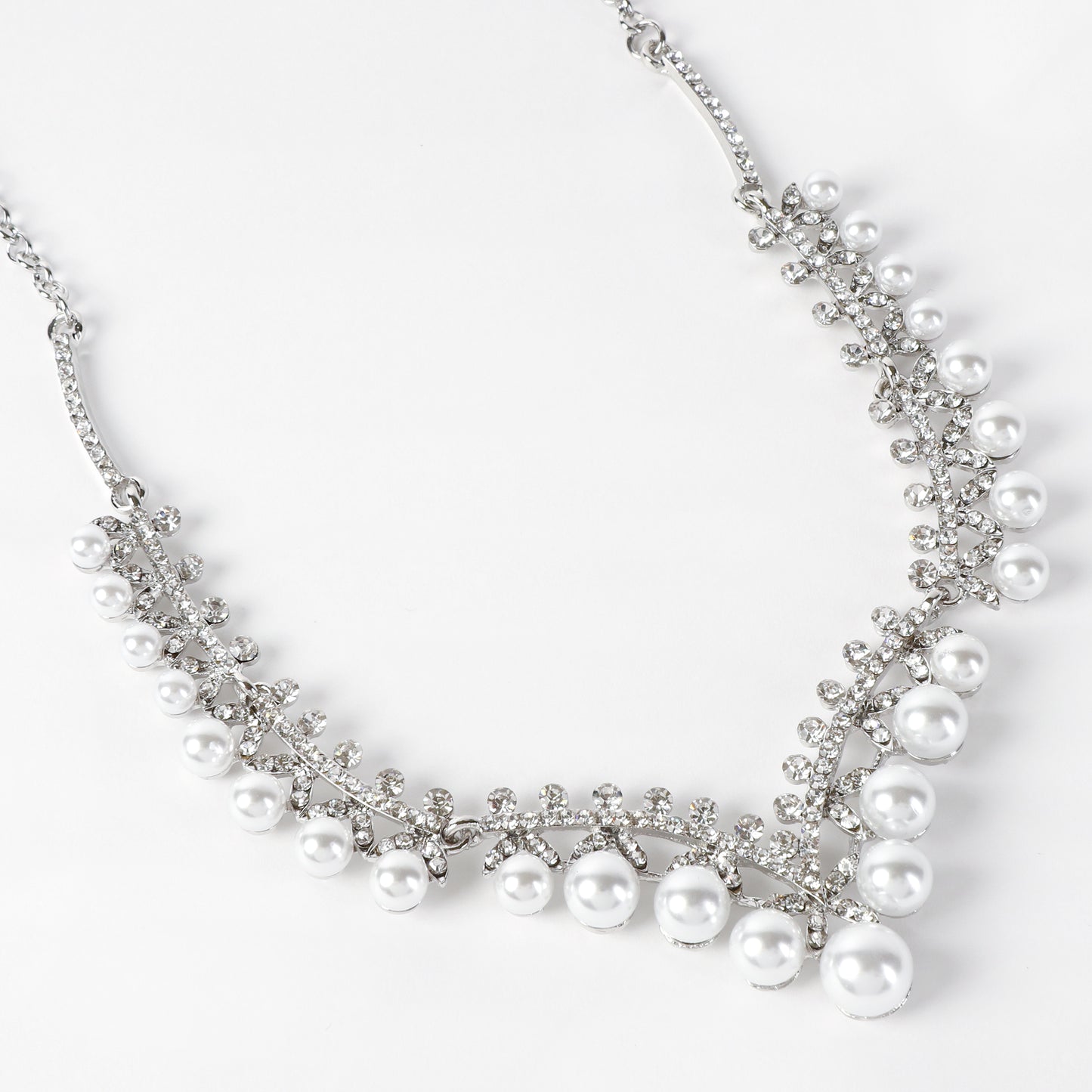 Celeste Pearl & Rhinestone Necklace & Earring Set