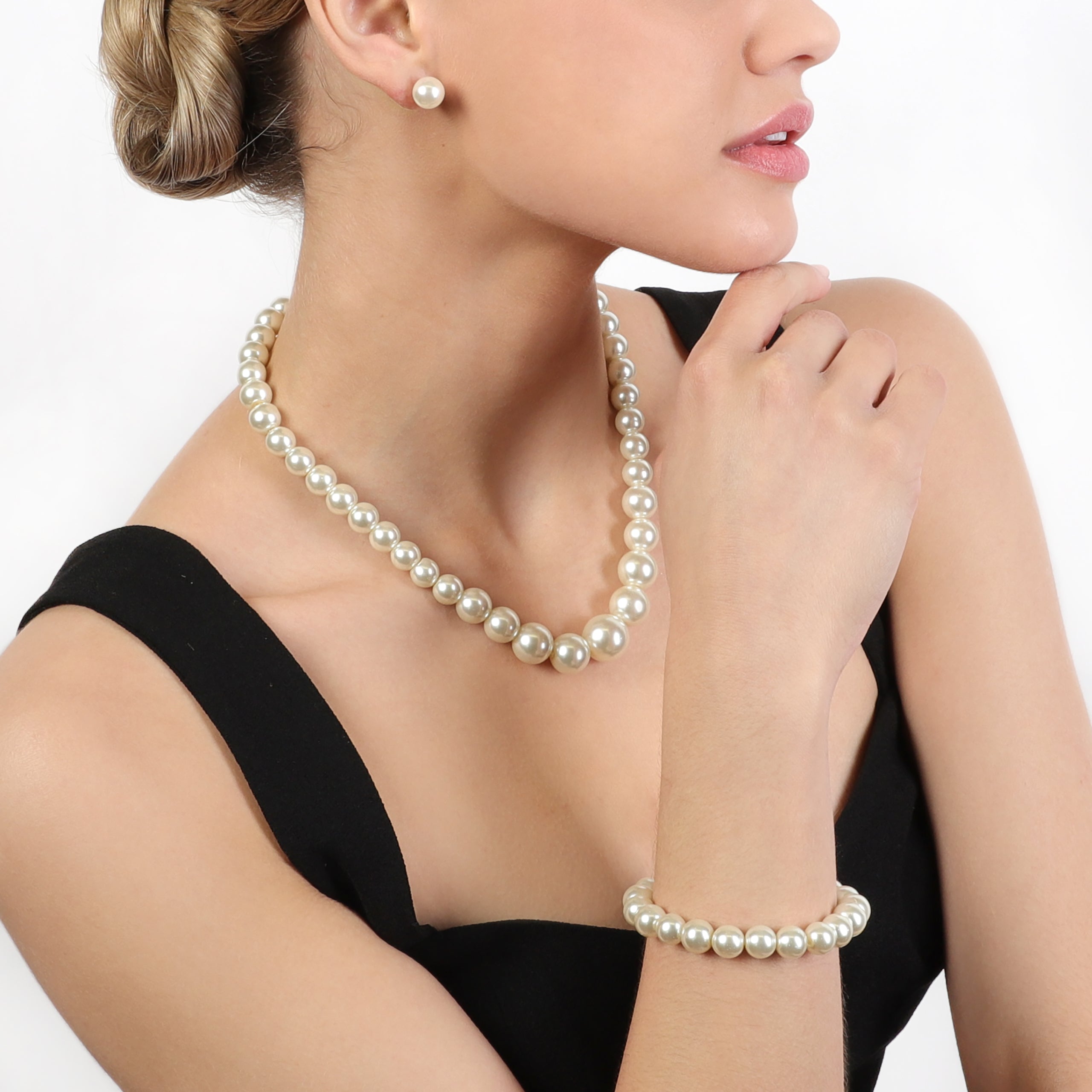 Isabella Earrings & Bracelet Wedding Jewelry Set - Wink of Pink Shop