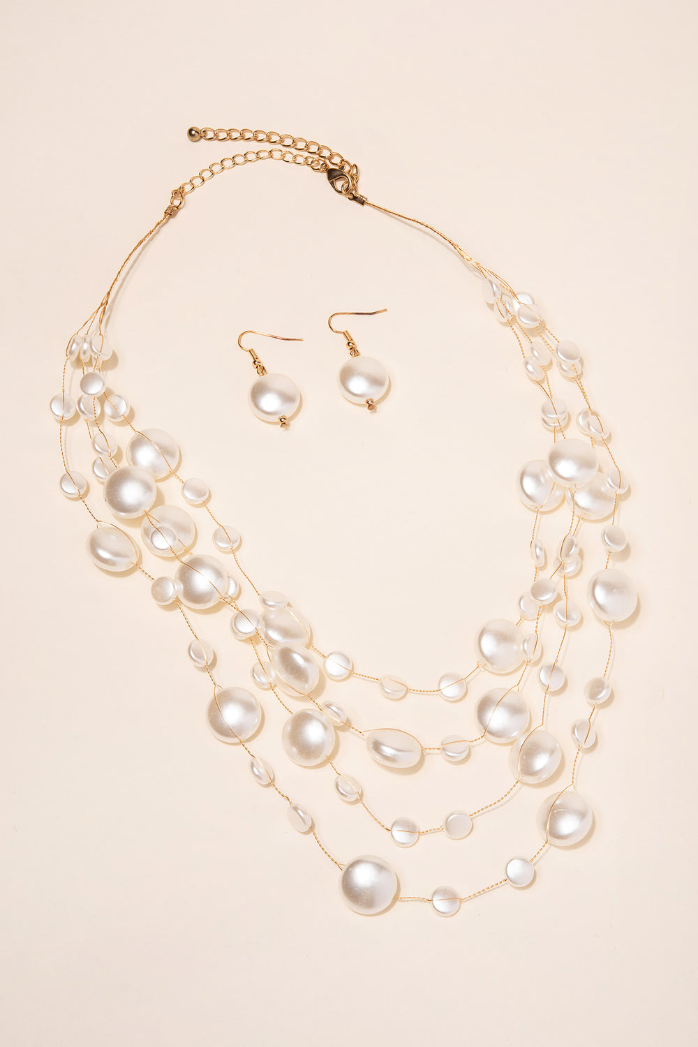 Camila Layered Assorted Pearl Necklace & Earring Set