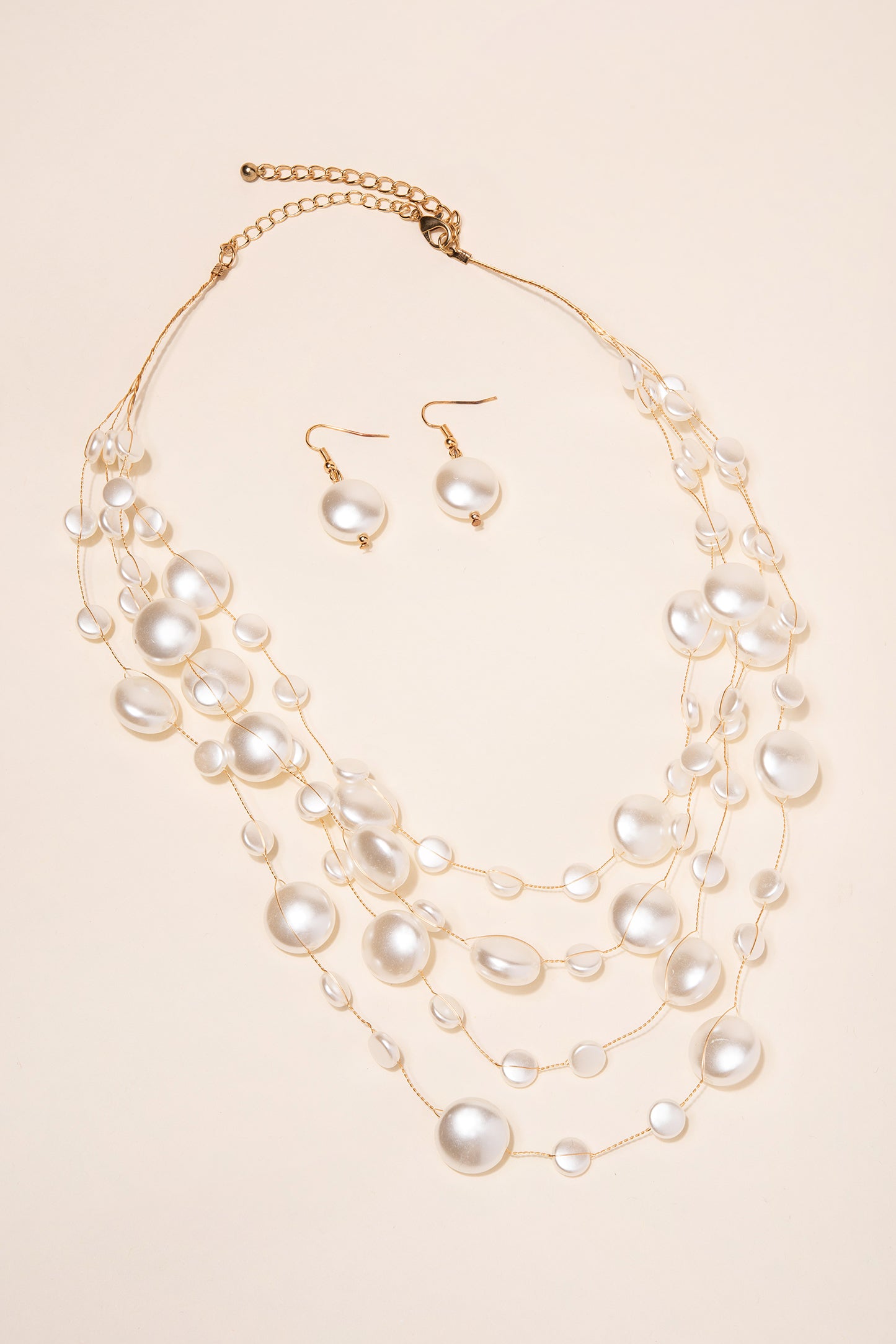 Camila Layered Assorted Pearl Necklace & Earring Set