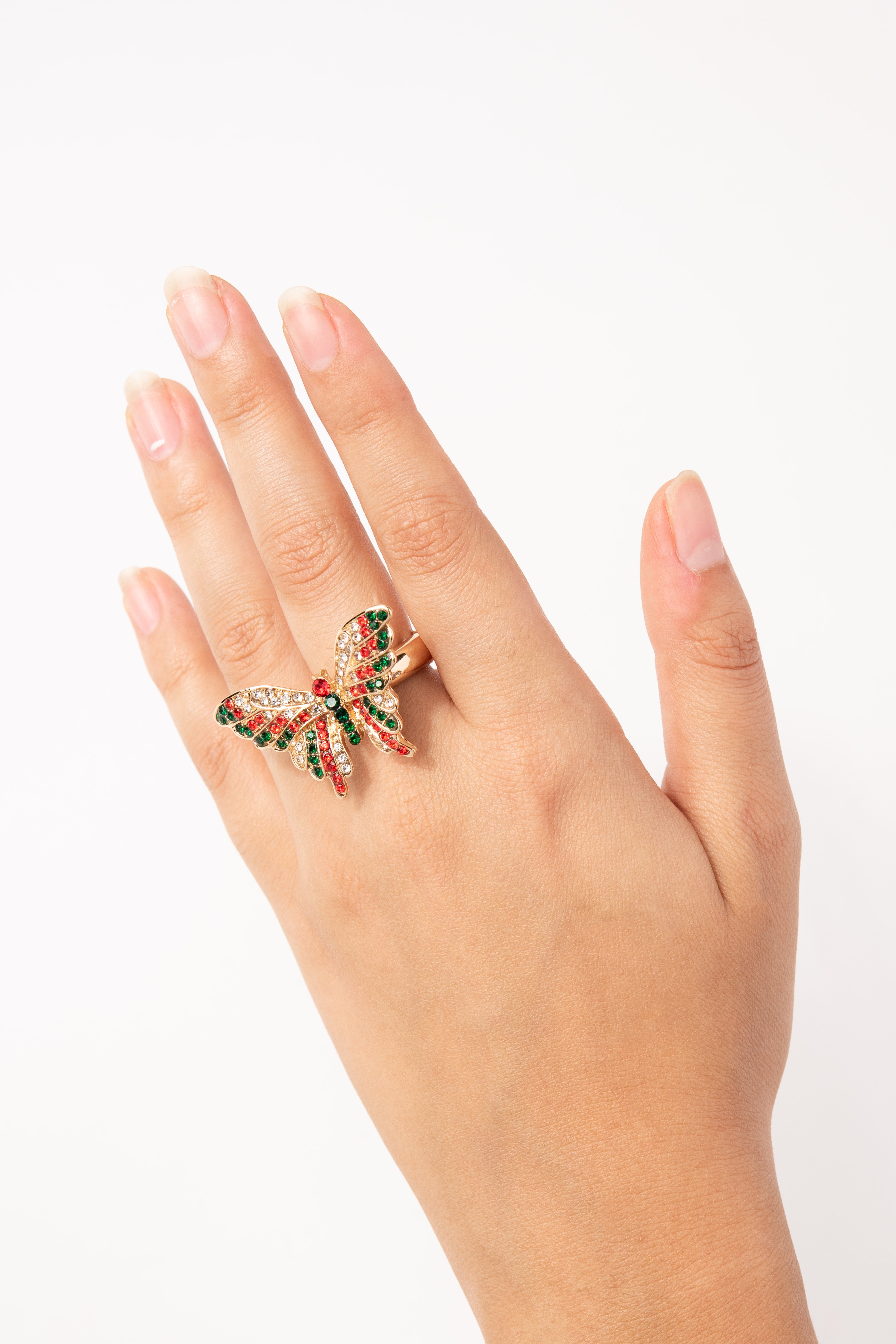 Heather Rhinestone Butterfly Ring | Multicolor
