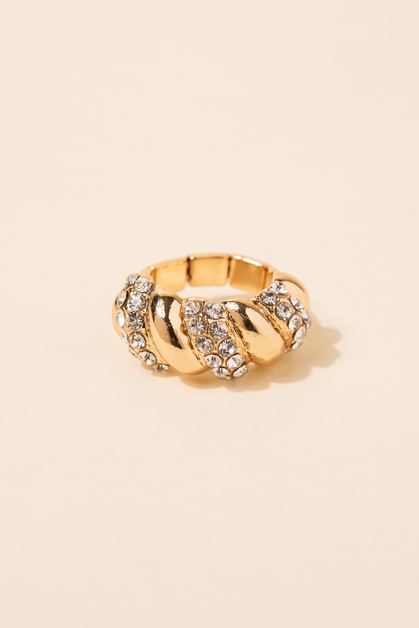 Rhea Pave Twisted Band Stretch Ring