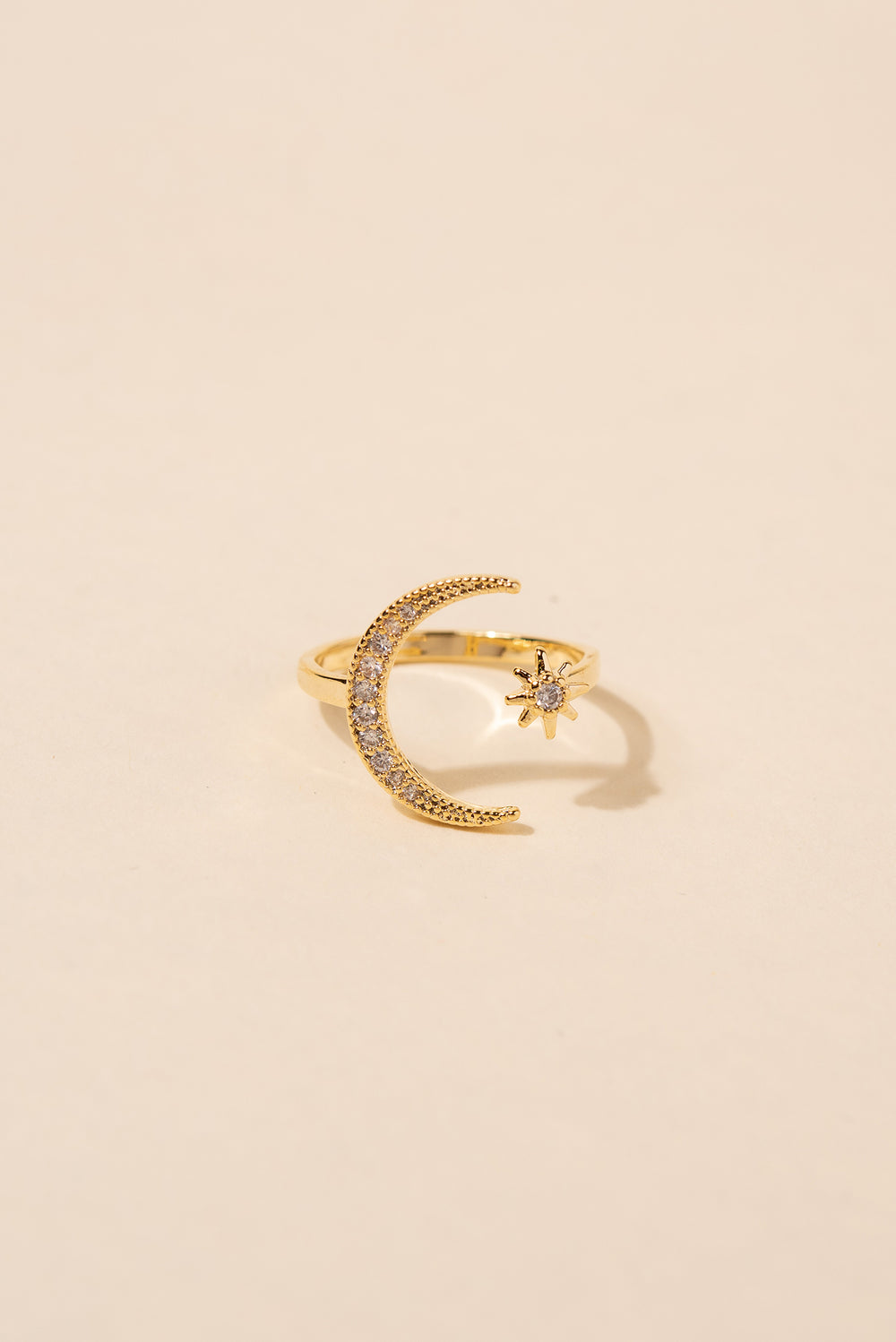 Lunalise CZ Star & Crescent Moon Ring