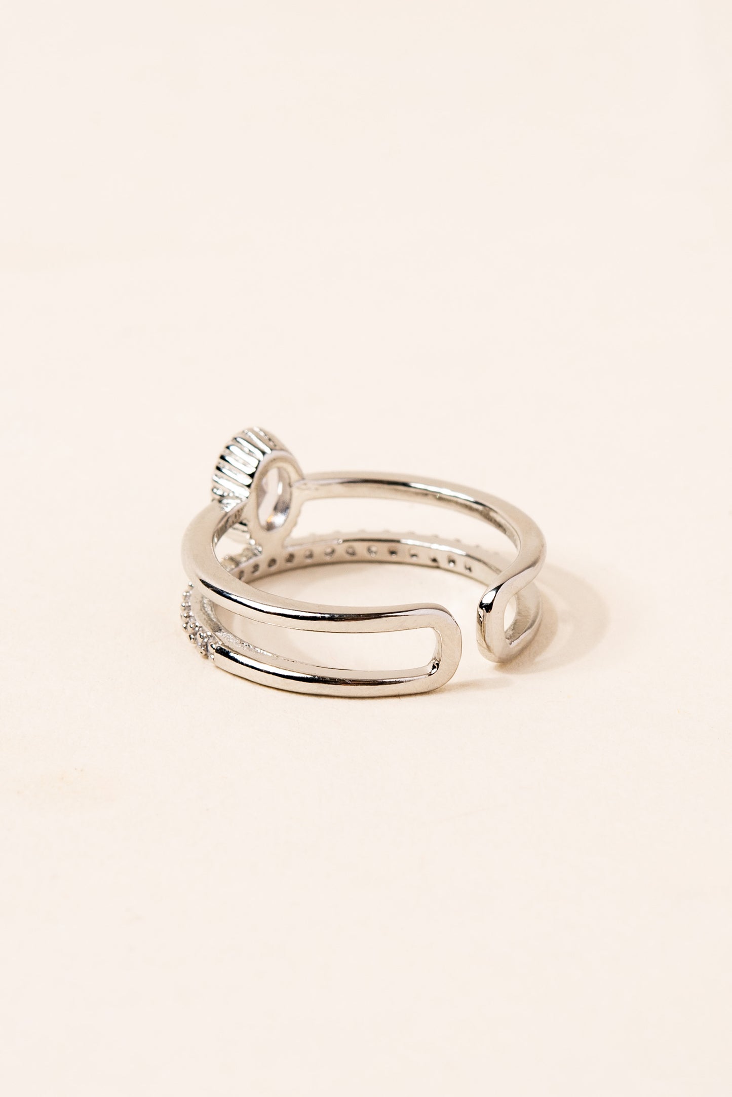 Carina Stone and Line Cuff Ring
