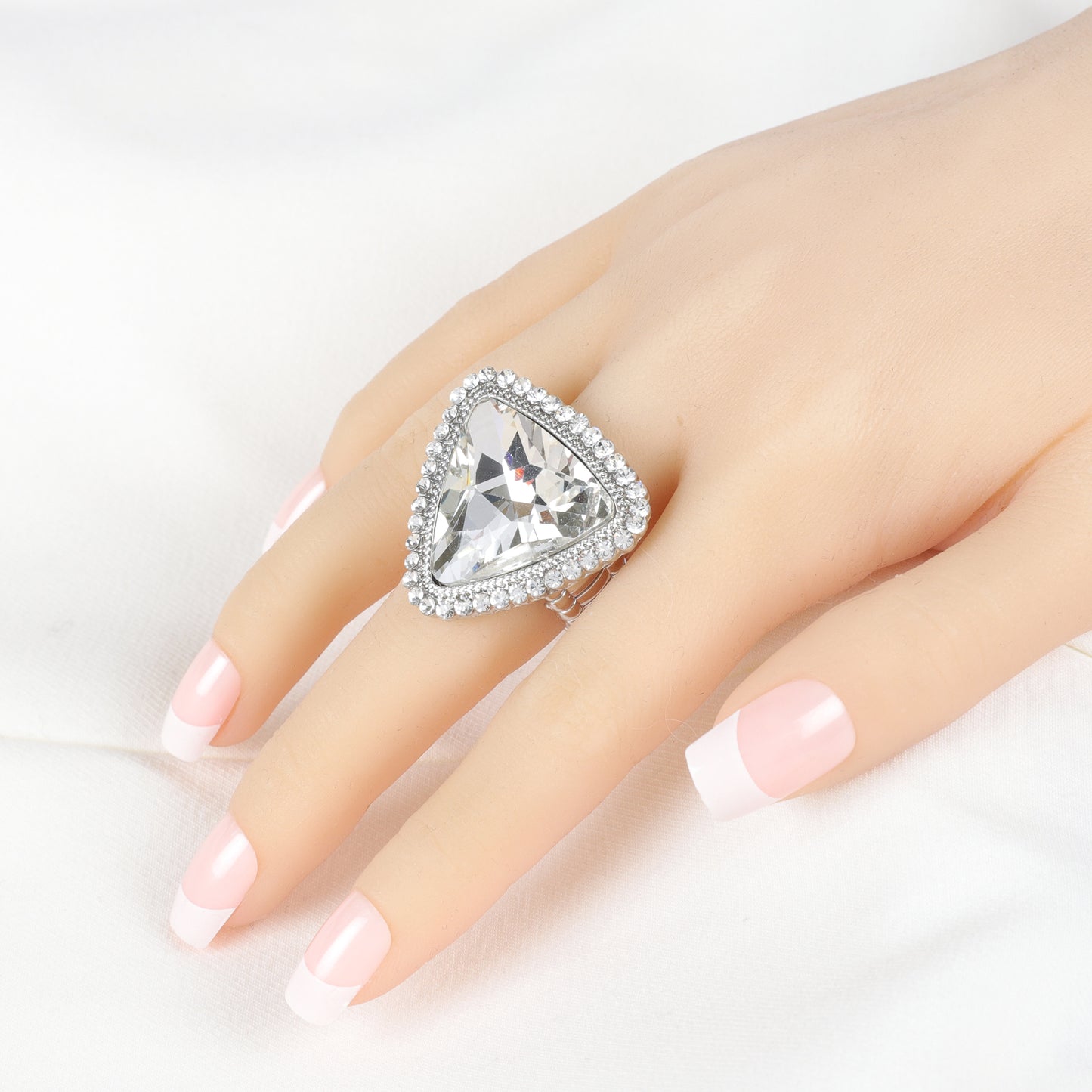 Rylee Triangle Stone Ring - Silver